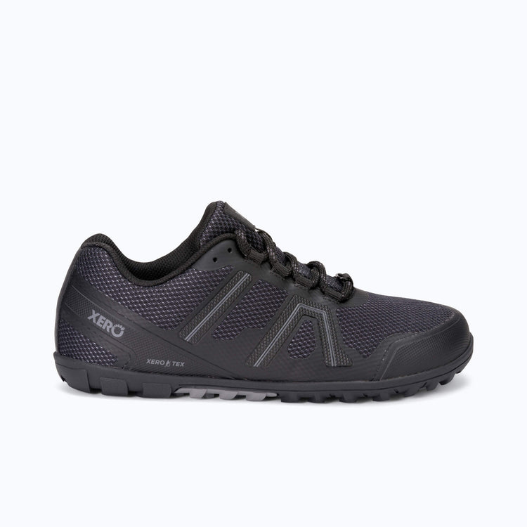 Xero Shoes Mesa Trail WP Women Shoe in Black With Toe Facing Right
