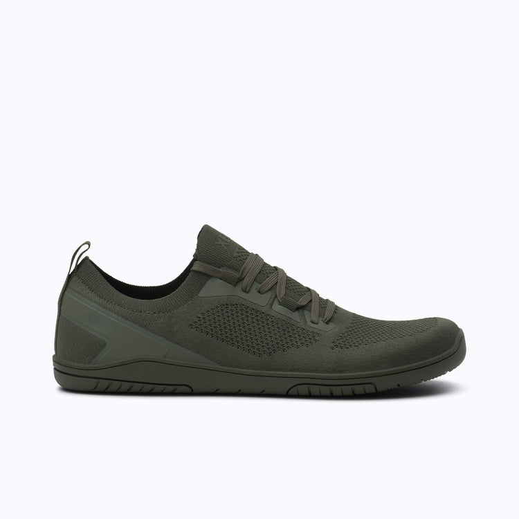 Xero Shoes Nexus Knit Men Sneaker in Army Green with Toe Facing Right