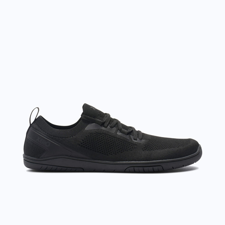 Xero Shoes Nexus Knit Men Sneaker in Black with Toe Facing Right