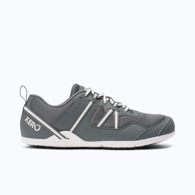 Xero Shoes Prio Men Shoe in Steel Gray with Toe Facing Right