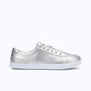 Xero Shoes Dillon Leather Women Shoe in Silver with Toe Facing Right
