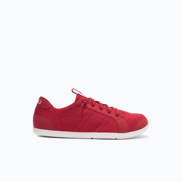 Xero Shoes Dillon Knit Big Kids Sneaker at Red and White with Toe Facing Right