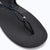 Xero Shoes Literary Sport Genesis Black Sandal with a Top-down Close-up view Highlighting the Toe Post and Strap Details.